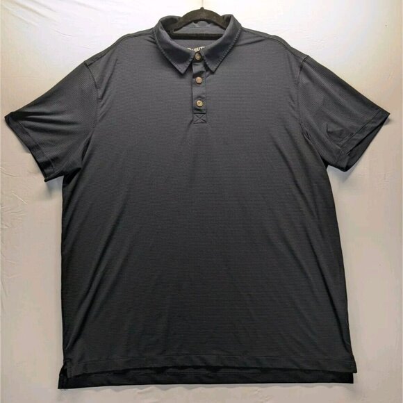 Duluth Trading Navy Blue & Black Stripe Stretch Standard Fit Polo Shirt XL - Picture 1 of 6